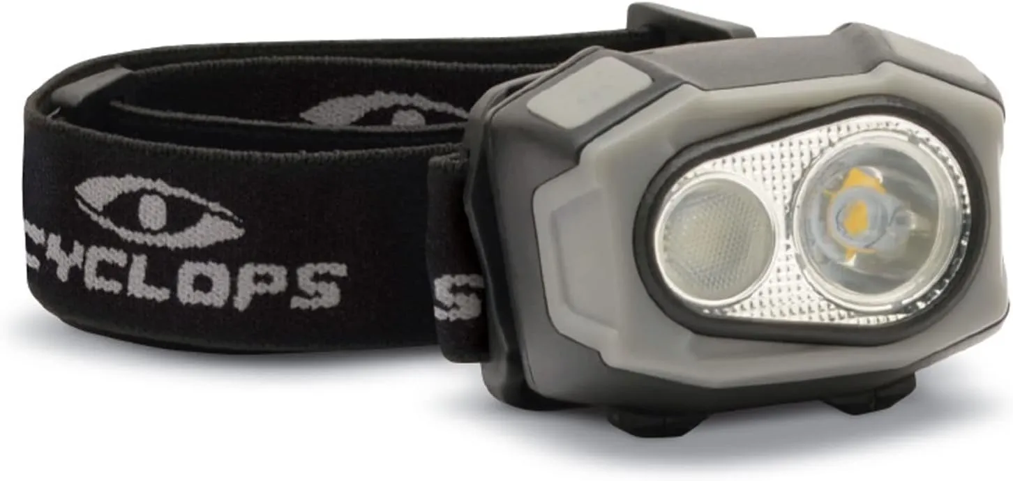 Cyclops Eflex Headlamp Tactical Durable Lightweight Compact Adjustable Headband Bright 4 Color LED 400 Lumen Rechargeable Head Flashlight USB Charging Cable Included