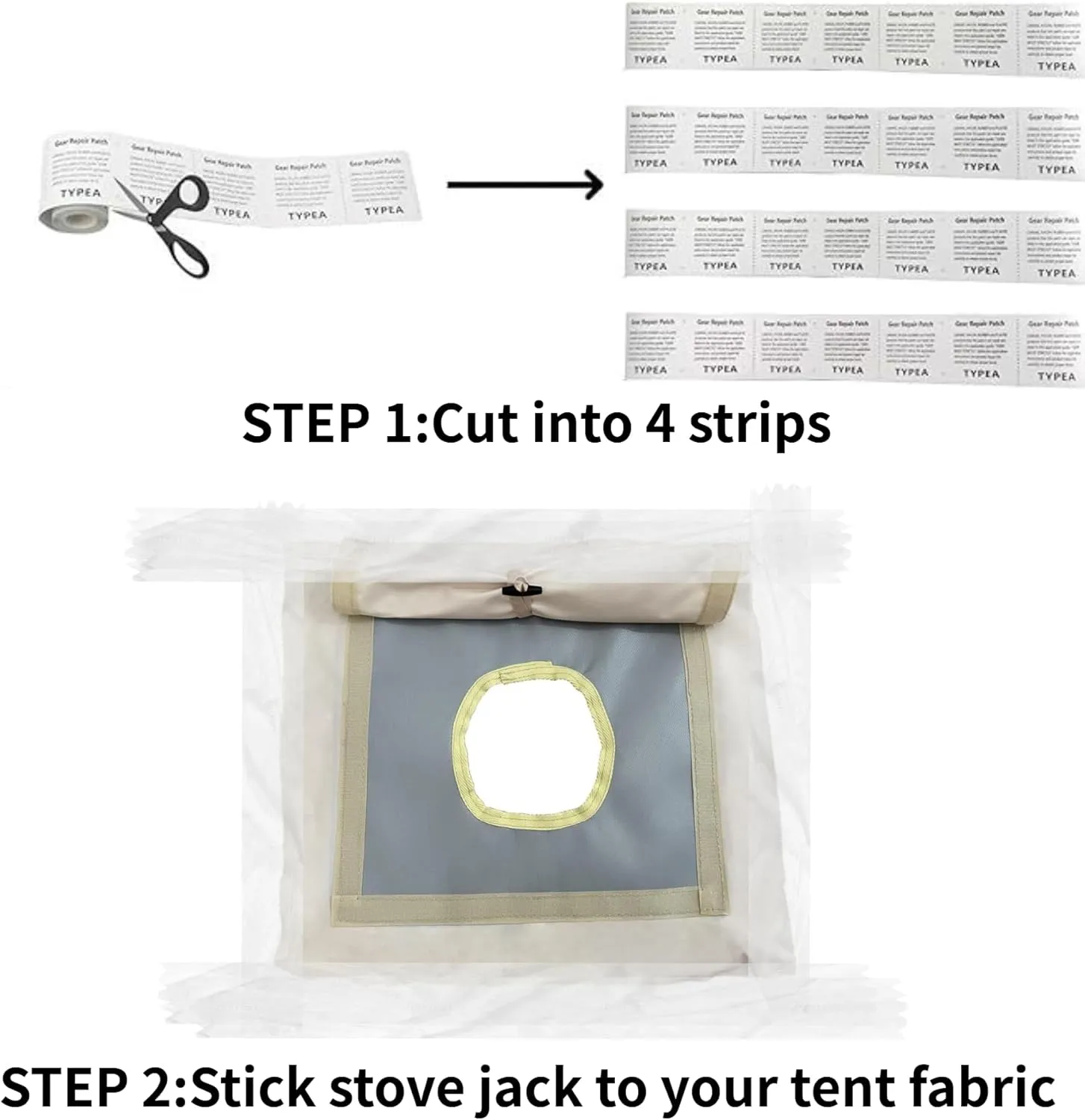 DANCHEL OUTDOOR Stove Jack Kit with Rain Flap Cover for Dia. 4''/5.85'', Fire Resistant Wood Stove Hole for Canvas Tent Hot Tent Chimney, Side Wall A/C 4 Season