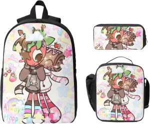 Dandys World Backpack Cartoon Print Cute Daily Multi-Purpose Backpack, 3set
