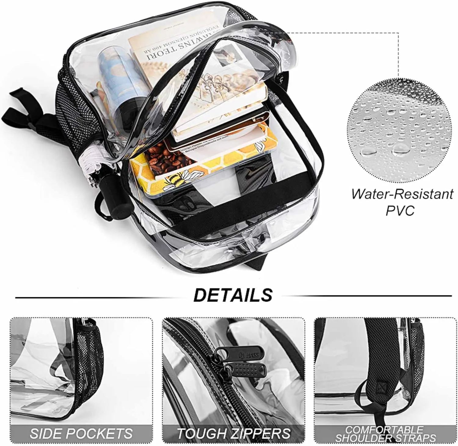 Daypack Backpack Anti-Theft Multipurpose Large Capacity Carry On Bag - Cool Universe Space Lion Art Traveling & Camping Backpack Transparent Bag