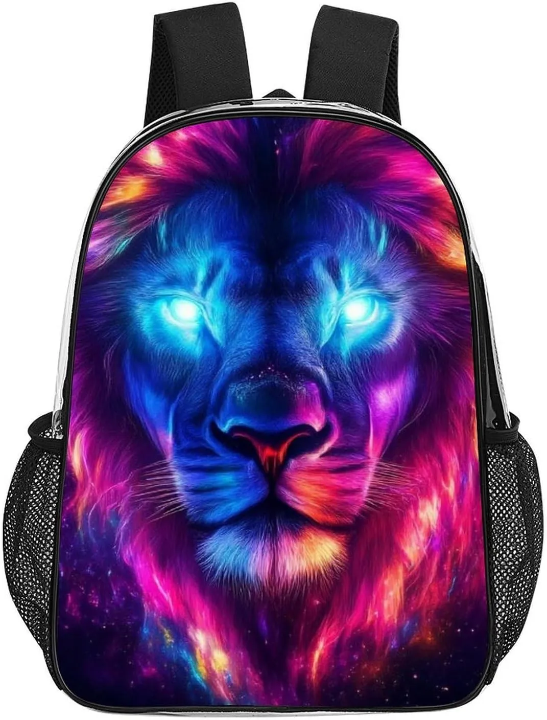 Daypack Backpack Anti-Theft Multipurpose Large Capacity Carry On Bag - Cool Universe Space Lion Art Traveling & Camping Backpack Transparent Bag