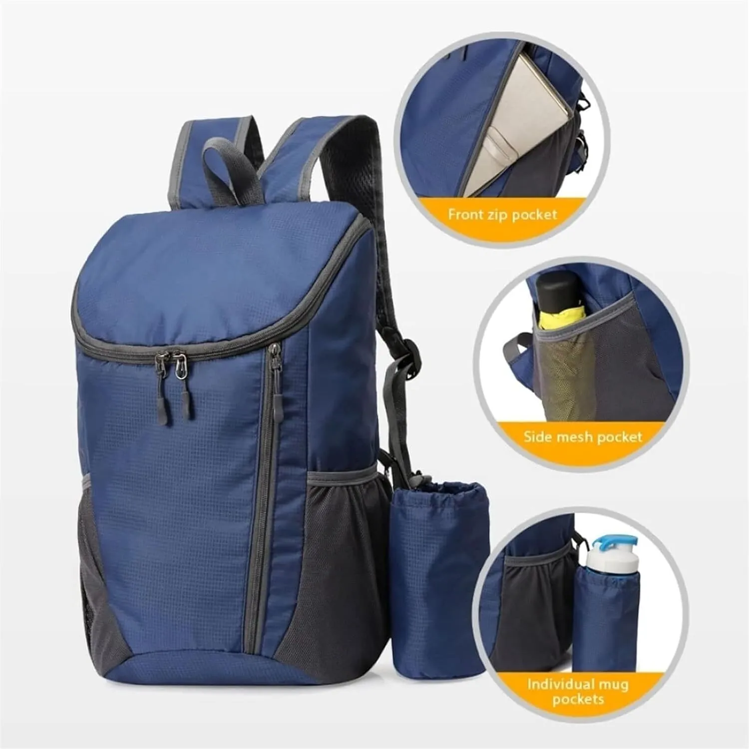 Daypacks Outdoor, Camping Backpack Ultralight Backpack With Bottle Holder Folding Travel Lightweight Backpacking(D)