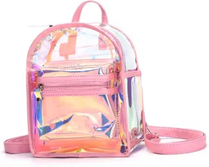 Dazzling Iridescent Backpack Creative Casual Bag for Practical Storage for Travel Shopping and Outdoor Adventures Lightweight Adorable Design Pink