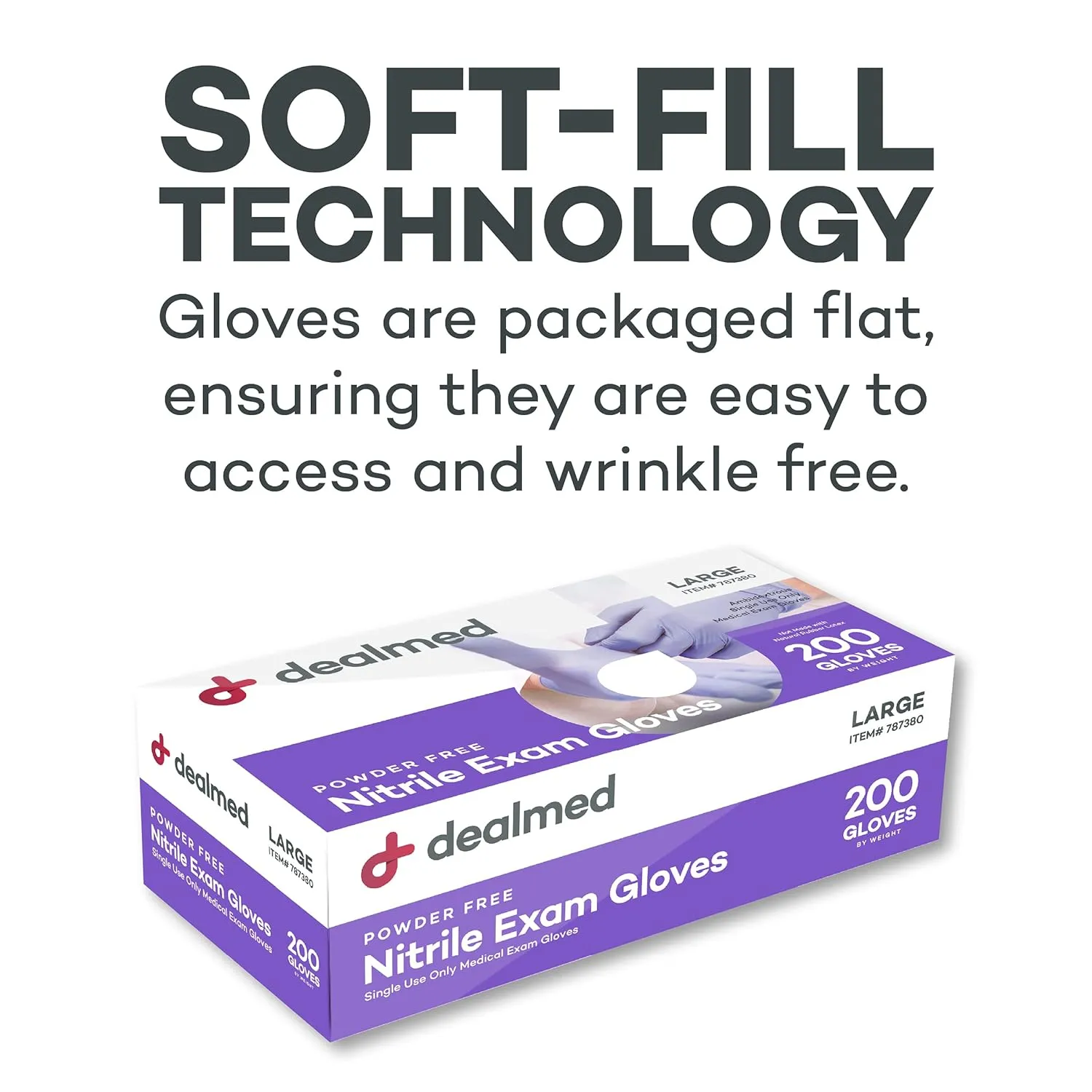 Dealmed Medical Exam Gloves – 200 Count Large Nitrile Gloves, Disposable, Non-Irritating Latex Free, Multi-Purpose Use for a First Aid Kit and Medical Facilities