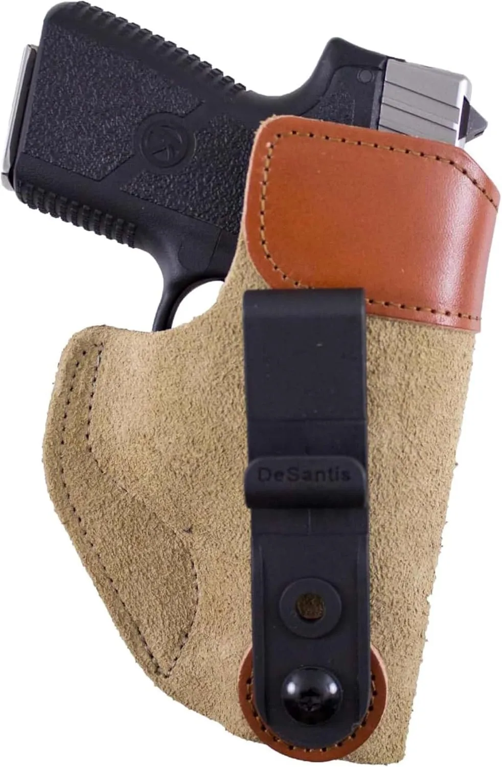 DeSantis Sof-Tuck IWB Holster - Holster IWB, IWB Holster, Conceal Carry Gun Holster, Compact, Fits the Kahr K9/K40/P9/P40/MK9/MK40/PM9/PM40, KelTec P11/P40/PF9, Glock 43/43X - Right Hand Fit, Tan