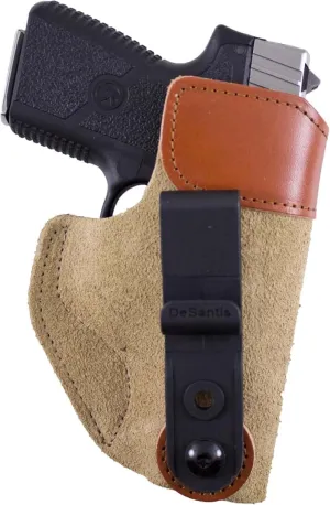 DeSantis Sof-Tuck IWB Holster - Holster IWB, IWB Holster, Conceal Carry Gun Holster, Compact, Fits the Kahr K9/K40/P9/P40/MK9/MK40/PM9/PM40, KelTec P11/P40/PF9, Glock 43/43X - Right Hand Fit, Tan
