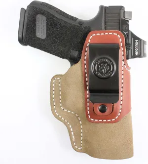 DeSantis Transit IWB Gun Holster- P365 Holster, Concealed Carry, Leather Holster IWB for Pistols, Fits the SIG P365, P365 SAS, P365X w/ ROMEO ZERO, Springfield Hellcat, Hellcat OSP - Ambidextrous, Tan