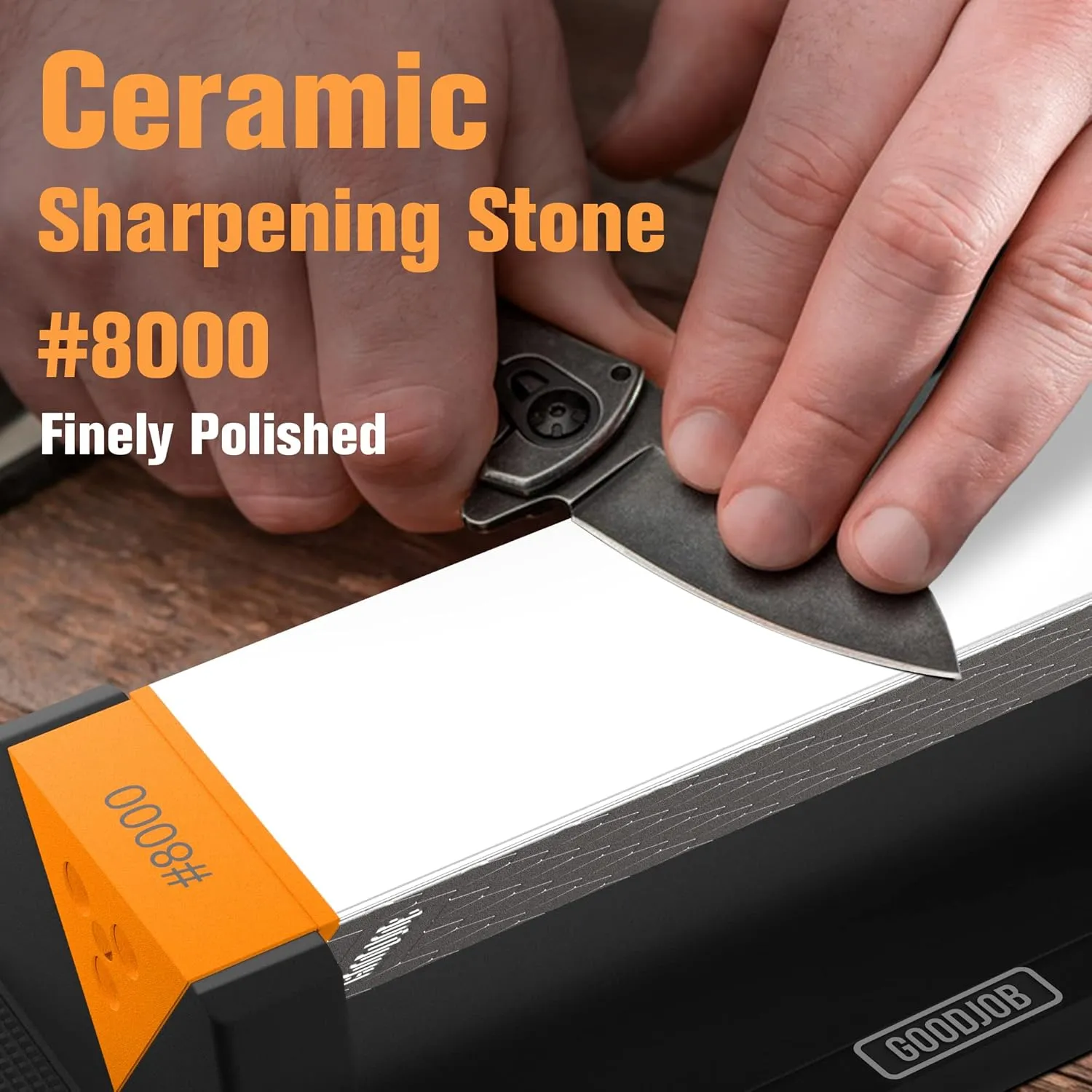 Diamond Sharpening Stone 3 Side Grit 400/1000/8000 Premium Industrial Diamond & Ceramic Whetstone Knife Sharpener Suitable for Steel of any Hardness with Angle Guide and Non-Slip Base