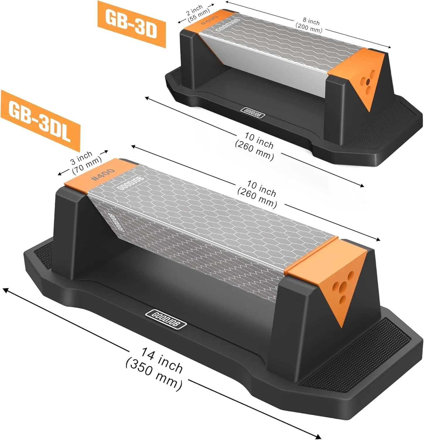 Diamond Sharpening Stone 3 Side Grit 400/1000/8000 Premium Industrial Diamond & Ceramic Whetstone Knife Sharpener Suitable for Steel of any Hardness with Angle Guide and Non-Slip Base