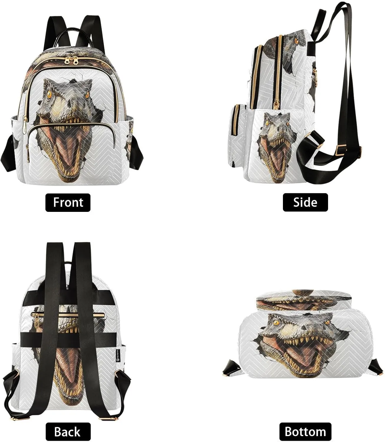 Dinosaur Roar 3d Animal Small Backpack for Women Fashion Backpack Purse Lightweight Casual Daypack Back Pack Travel Bag, S