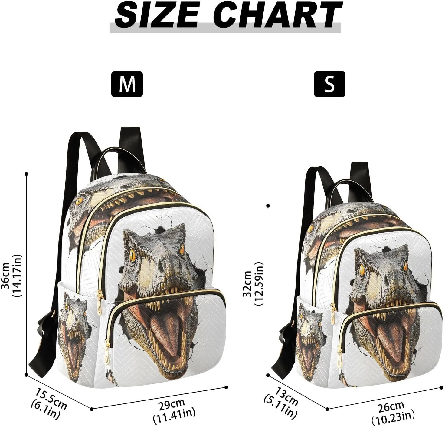 Dinosaur Roar 3d Animal Small Backpack for Women Fashion Backpack Purse Lightweight Casual Daypack Back Pack Travel Bag, S