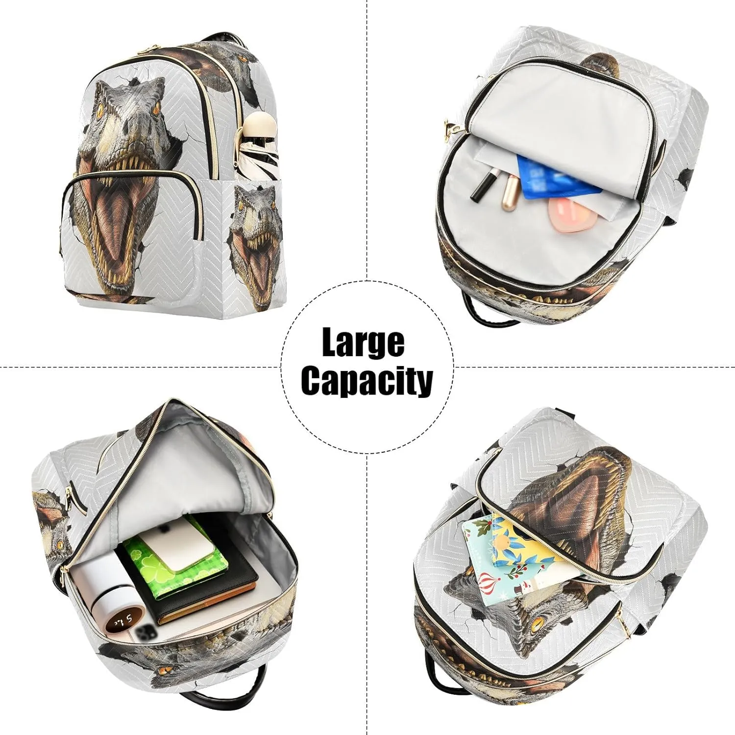 Dinosaur Roar 3d Animal Small Backpack for Women Fashion Backpack Purse Lightweight Casual Daypack Back Pack Travel Bag, S
