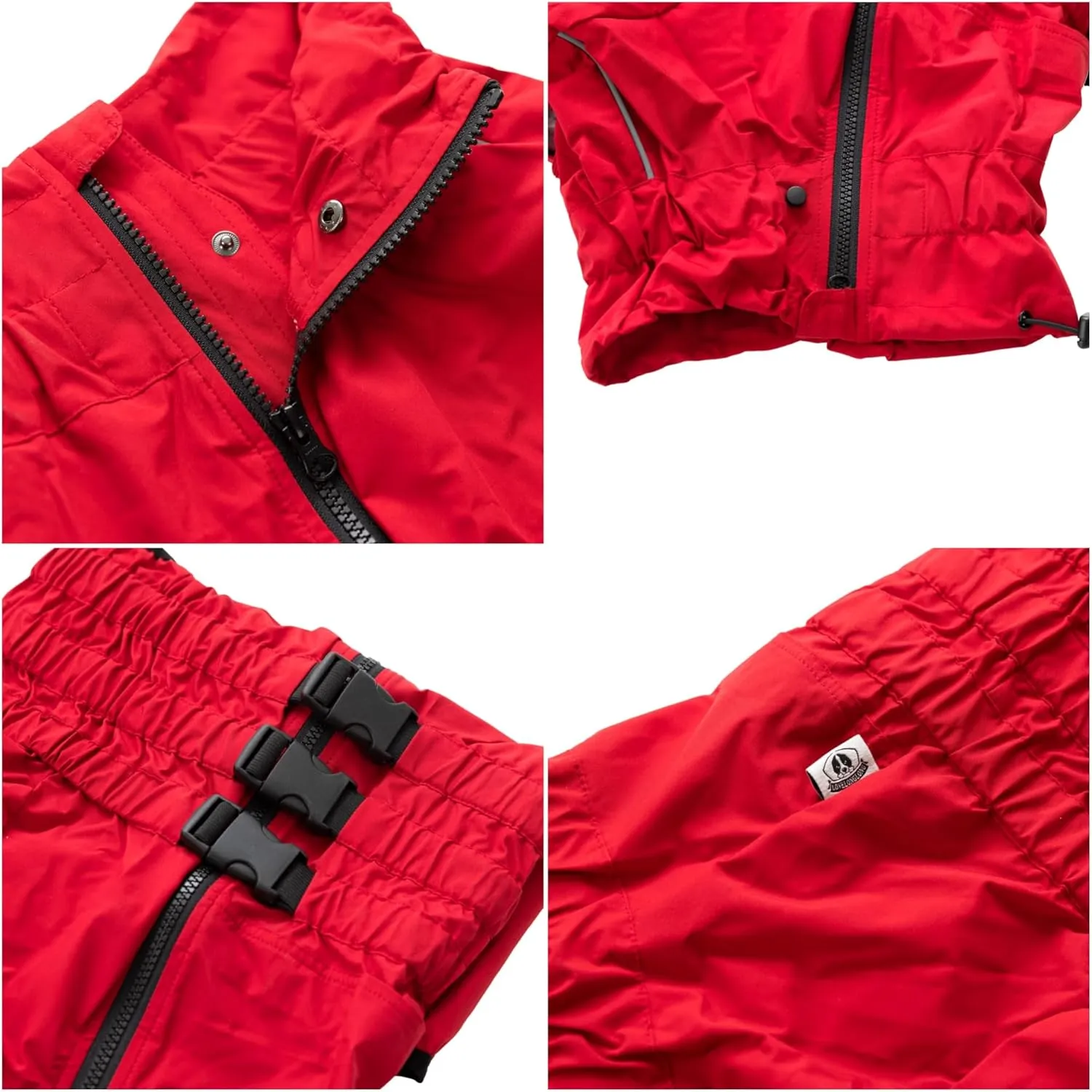 Dogs Waterproof Jacket, Lightweight Waterproof Jacket Reflective Safety Dog Raincoat Windproof Snow-Proof Dog Vest for Small Medium Large Dogs Red 4XL