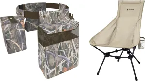 Dove Hunting Belt   High Back Chair, Adjustable Dove Belts with 4 Pockets, Ultralight All Aluminum Widen Frame Structure Folding Chair for Hunting
