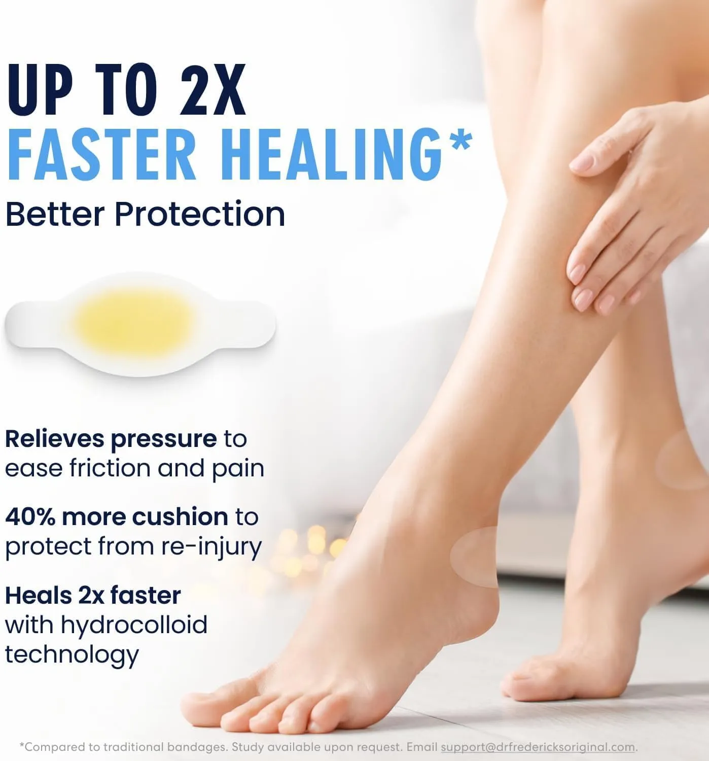 Dr. Frederick's Original Better Blister Bandages - 24 ct - Healing Blister Pads - Grab-N-Go - Water Resistant - 40% More Cushioning - Hydrocolloid - Feet, Toe, & Heel Blister Prevention - Toe Pack