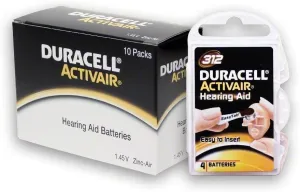 Duracell Hearing Aid Batteries Size 312 pack 40 batteries
