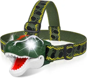 DX DA XIN Dinosaur Headlamp T-Rex LED Headlamps for Kids Flashlights Camping Gear - Dinosaur Toys for Boys Girls Toddlers Outdoor Toys for Kids Birthday Halloween Christmas Gifts Stocking Stuffers