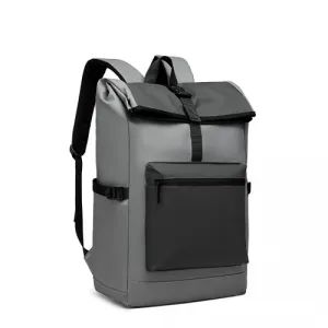 E2330 - Kono Durable PVC Coated Water-resistant Stylish Backpack - Grey