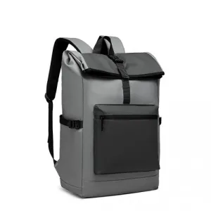 E2330 - Kono Durable PVC Coated Water-resistant Stylish Backpack - Grey