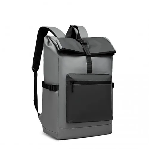 E2330 - Kono Durable PVC Coated Water-resistant Stylish Backpack - Grey