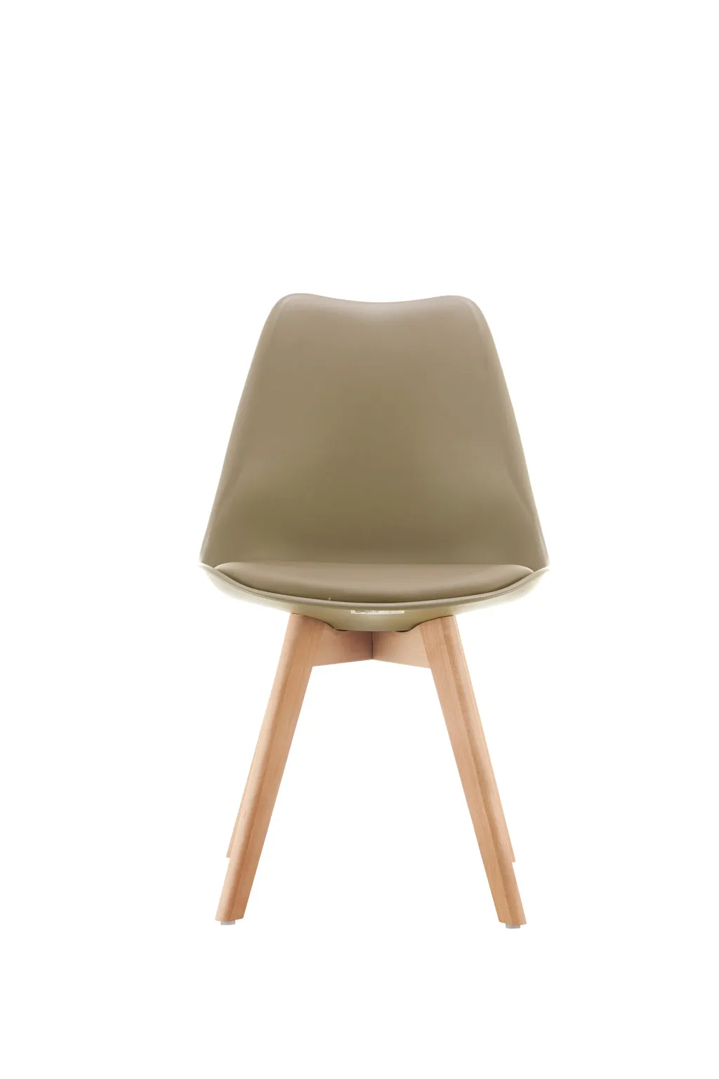 Eames Style Dining Chairs Taupe with padded seat