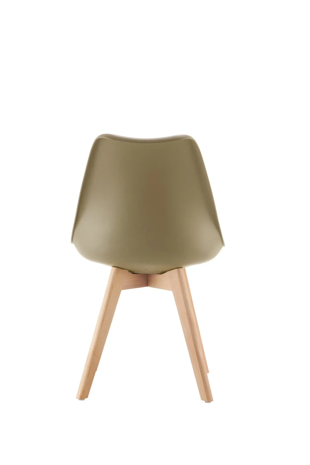 Eames Style Dining Chairs Taupe with padded seat