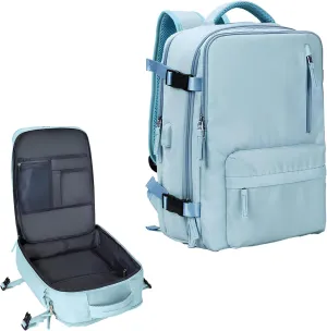 Easypack Usa Backpack, Easy Pack Backpack, 40L Expandable Carry on Flight Approved Travel Bag for Women Men, Blue