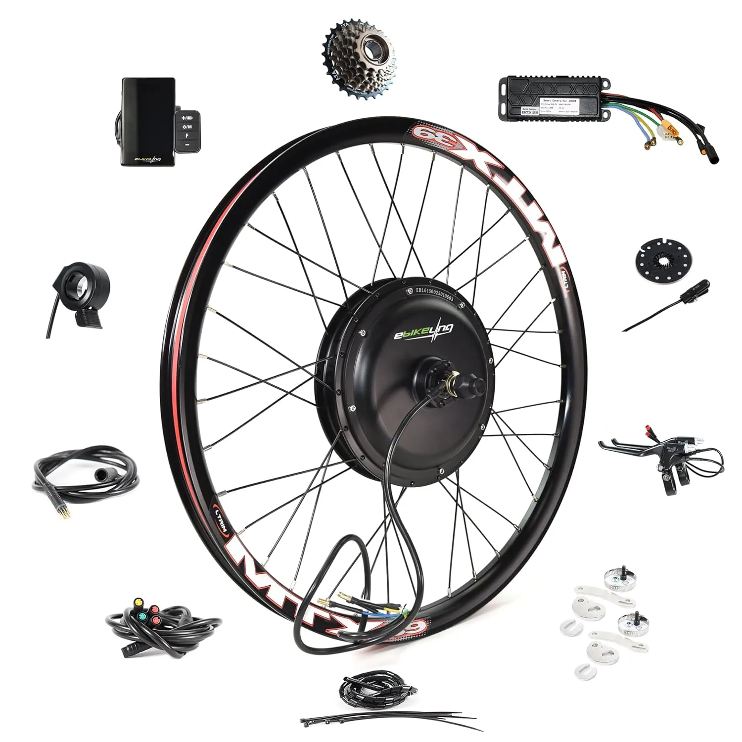 EBIKELING 52V 2000W Rear Ebike Conversion Kit, Electric Bike Conversion Kit with Waterproof Components, Add On Electric Bike Kit for Effortless Cycling, High Performance, Durable and Reliable