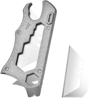 Edc Titanium Bottle Openers with Pry Bar, Multi-function Utility Knife and Box Opener with Wrench, Screwdriver Suitable for Home, Office, Outdoor Camping Everyday Carry