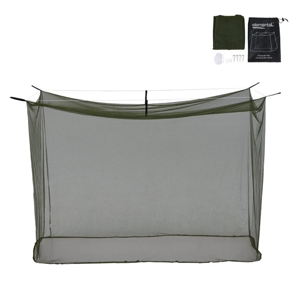 ELEMENTAL MOSQUITO NET HANGING BOX STYLE SINGLE