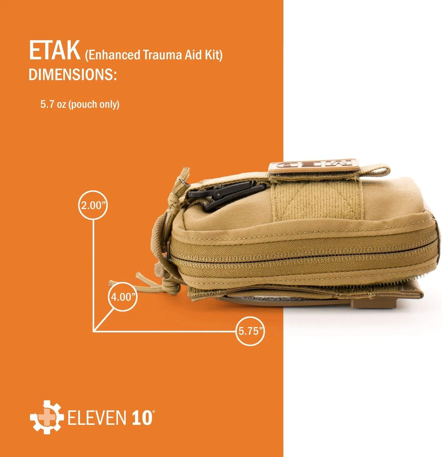 Eleven 10 ETAK (Enhanced Trauma Aid Kit) Tear-Away, Black, Pouch Only