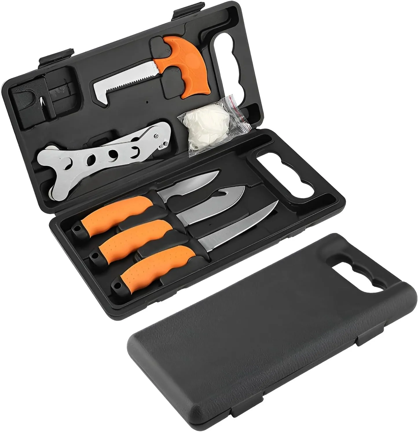 Ellniges]Professional Fillet Knife Set【Multi-Tool Outdoor Kit】 Stainless Steel with Sharpener & Lanyard Hole | Camping/Fishing Essentials | Heavy-Duty Carry Case【Ergonomic Design】