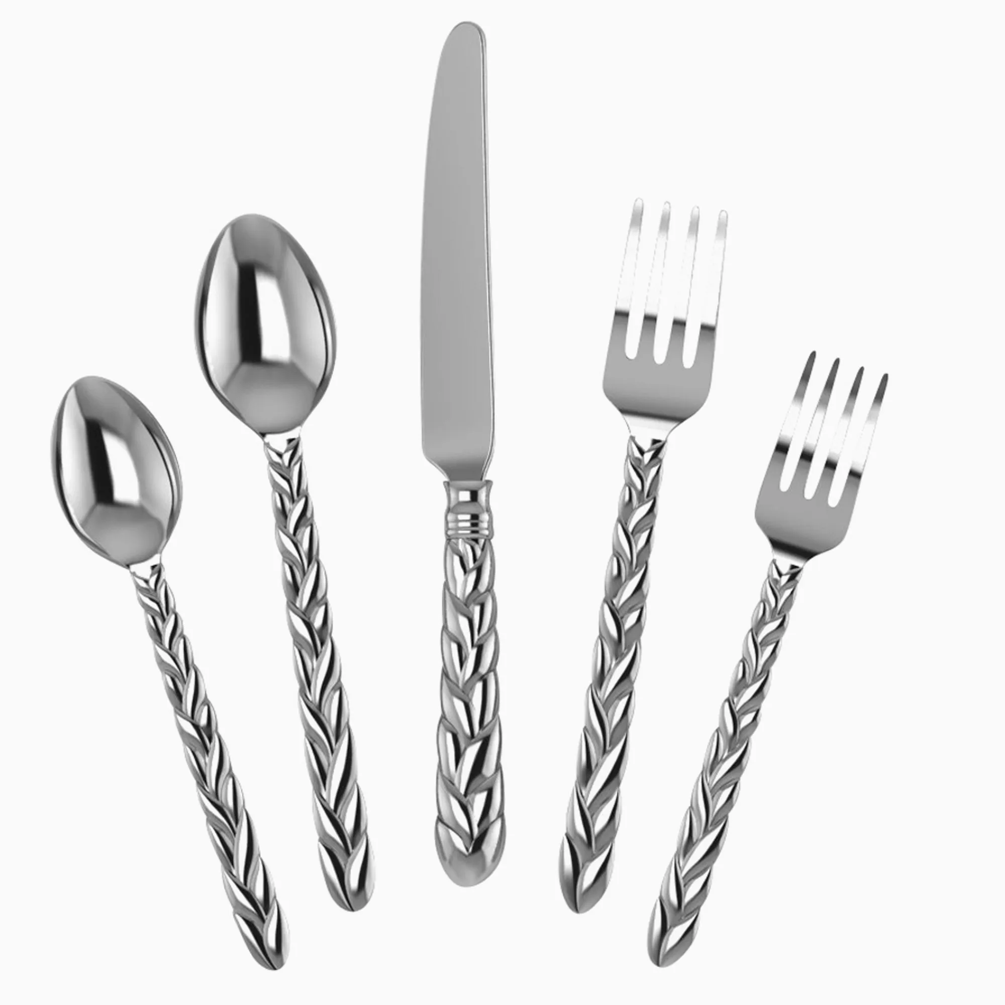 Entwine 5-piece Silver Plate Flatware Set by Krysaliis