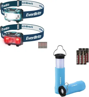EverBrite 2PC Kids Headlamp & 2PC 2-in-1 Mini Lanterns and Flashlights