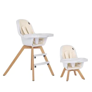 Evolur Zoodle 2 in 1 Convertible Baby High Chair in Ivory