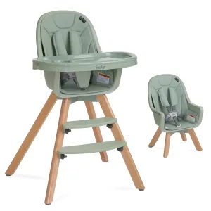 Evolur Zoodle 2 in 1 Convertible Baby High Chair in Sage Green