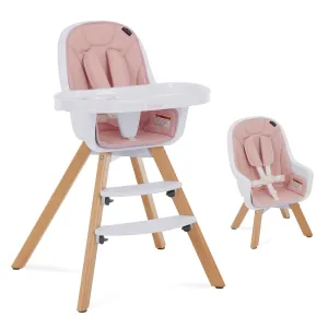 Evolur Zoodle 3 in 1 Convertible Baby High Chair in Pink