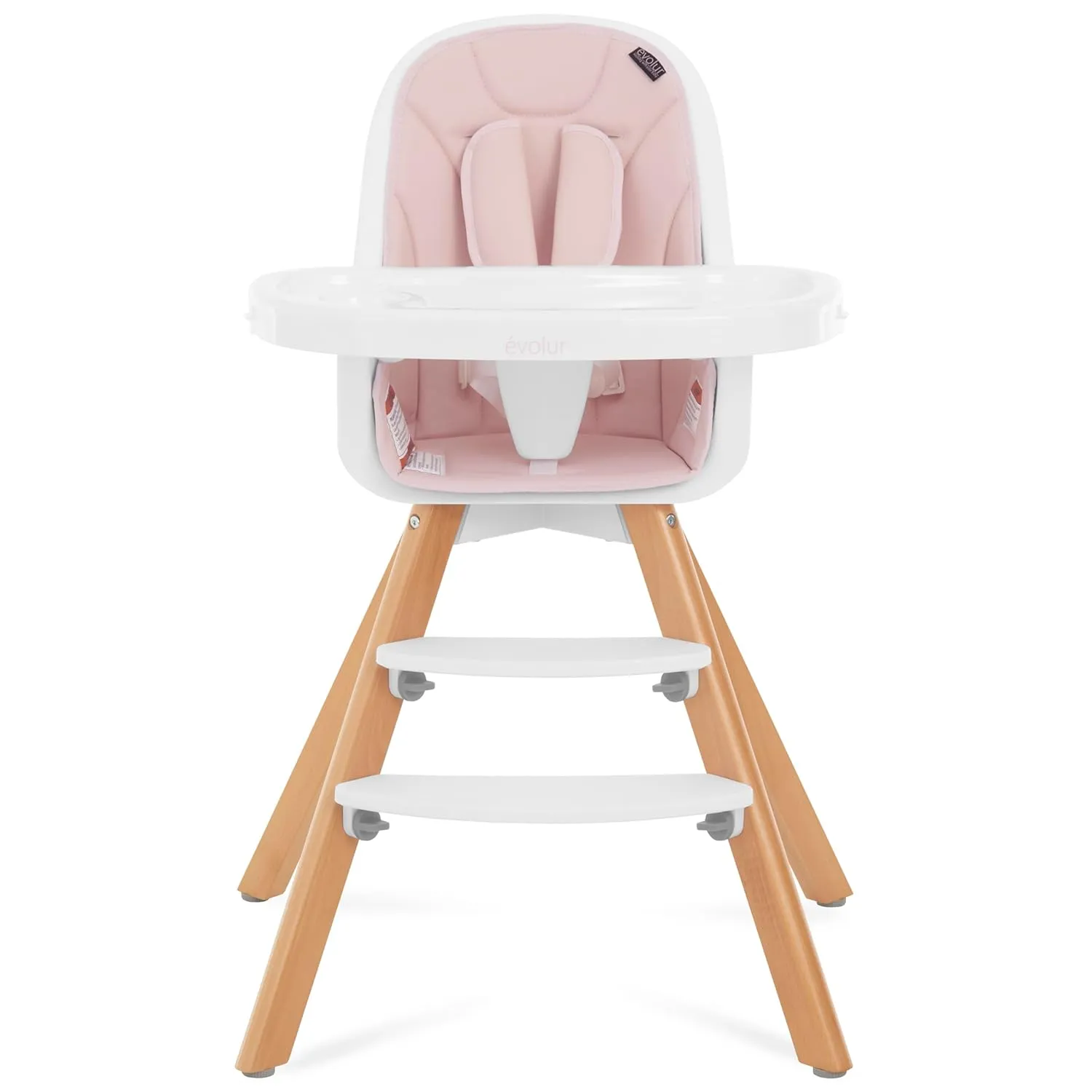 Evolur Zoodle 3 in 1 Convertible Baby High Chair in Pink
