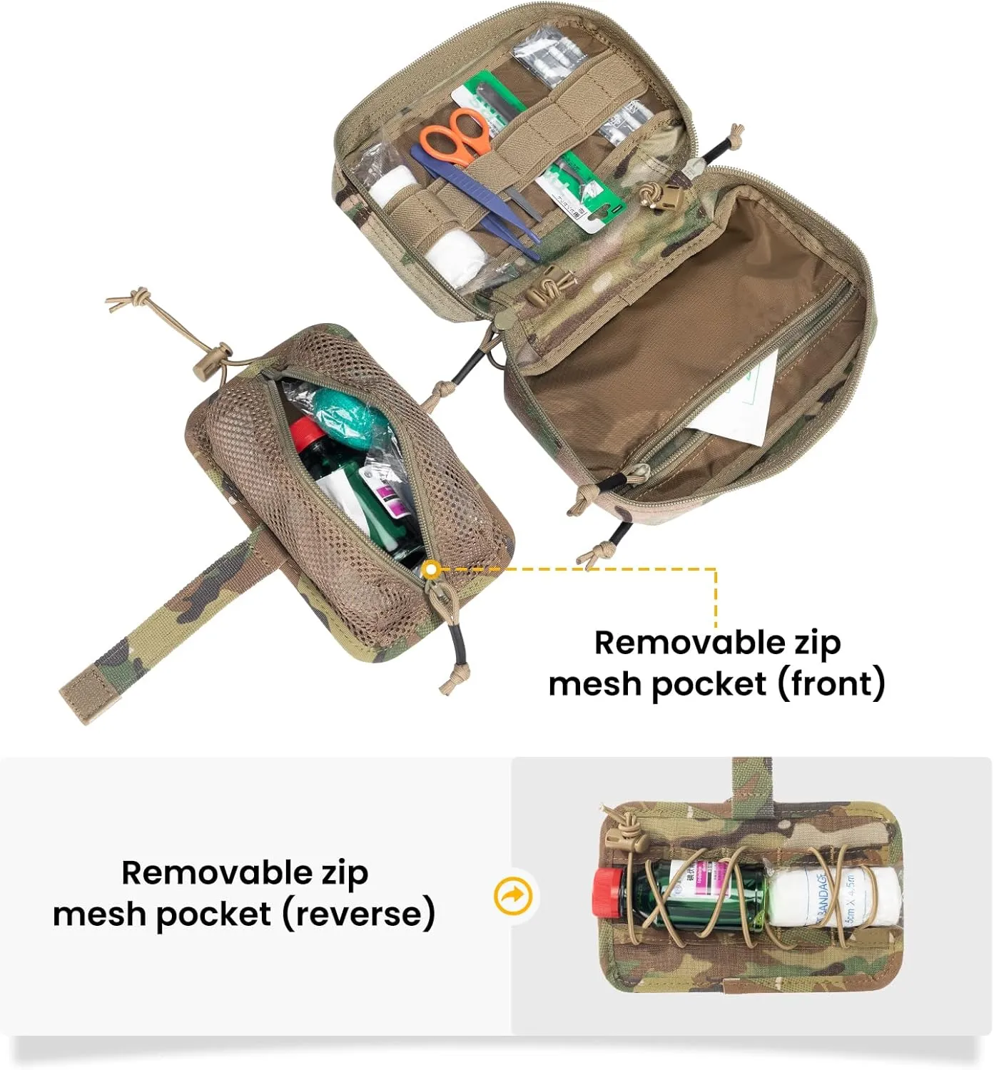 EXCELLENT ELITE SPANKER Tactical First Aid Pouch IFAK Rip Away Molle EMT Pouch Compact Admin Pouch Medical Utility Pouch Emergency Survival Kits for Tactical Vest,Backpack