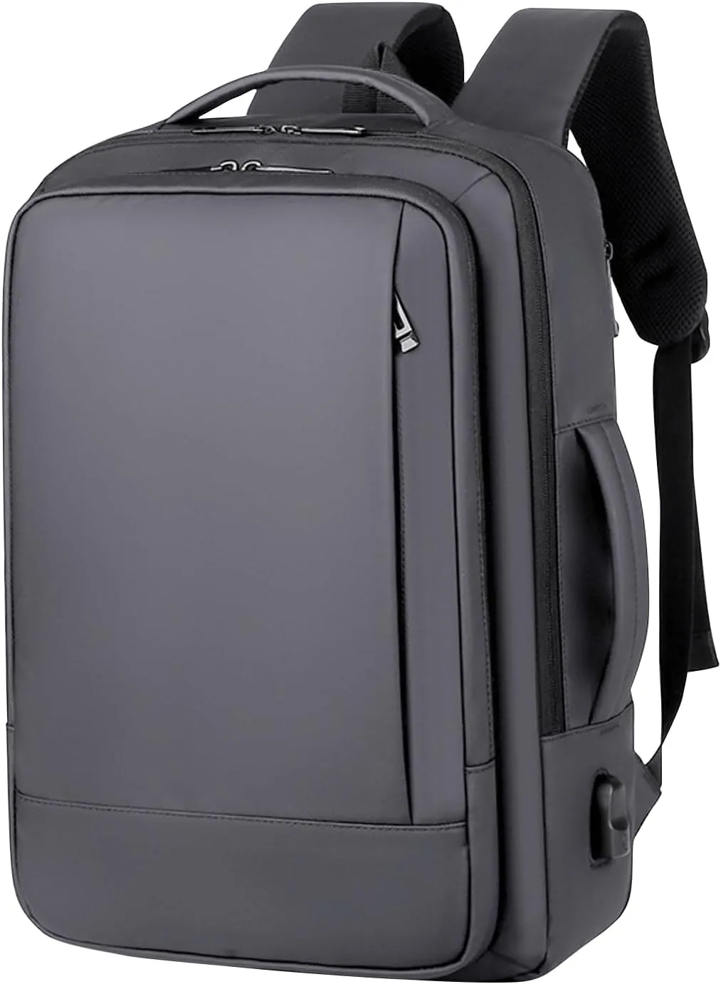 Expandable Laptop Backpack, 16 Inch Water-Resistant Bag with USB Charging Port, Business College Backpack for Men & Women, Gray