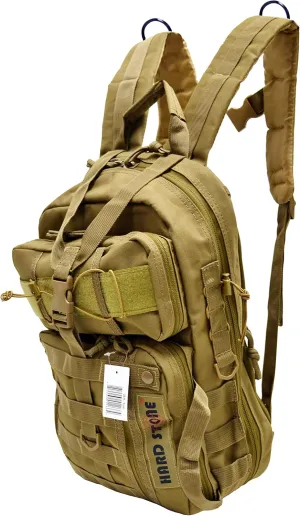Explorer B8-CT Tactical Hydration Pack Ready Backpack with Molle & Chest Strap, Tan, 17x 10 x 6