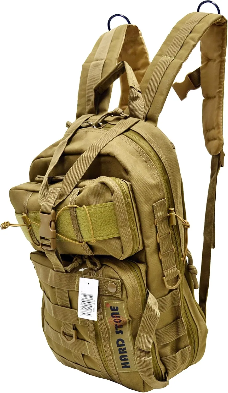 Explorer B8-CT Tactical Hydration Pack Ready Backpack with Molle & Chest Strap, Tan, 17x 10 x 6