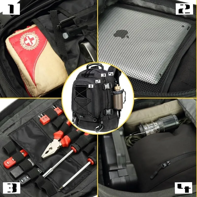 Extra Large 60L Tactical Backpack for Men Women Outdoor Water Resistant Hiking Travel Laptop Bag(BCP)
