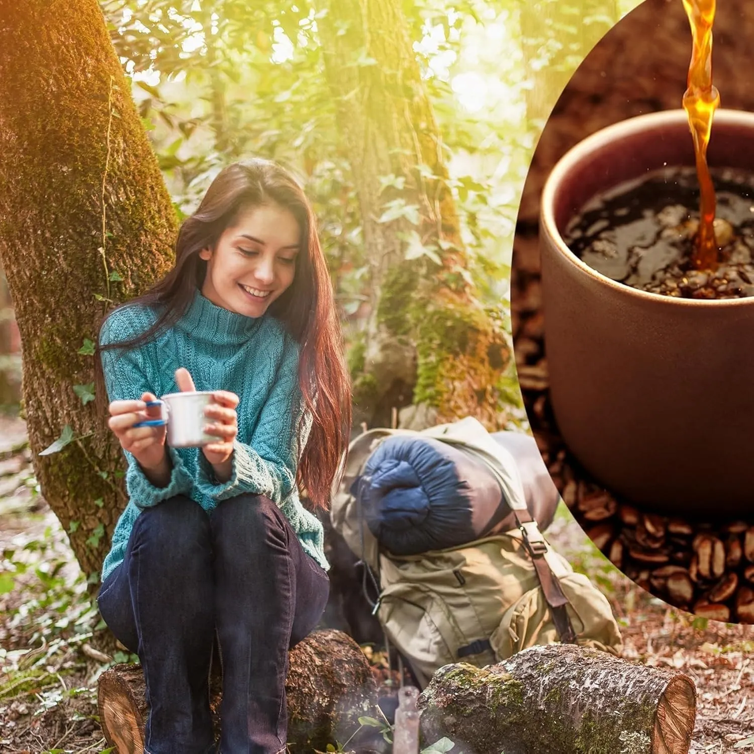Extra RARE Collectors Camping Coffee Kit, 2025 New Vintage Outdoor Coffee Pour Over Kit, Compact Camping Coffee Makers with Cups and Box Design(1PCS)