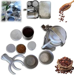 Extra Rare Vintage Camping Coffee Kit,Vintage Outdoor Coffee Pour Over Kit,Portable Espresso Maker Set for Travel Camping Hiking & Outdoor Adventures, Compact Camping Coffee Makers