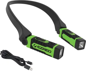 EZRED Anywear Rechargeable Neck Light for Hands-Free Lighting - NK15-GR Green, Perfect Light for Mechanics, Camping, Hunting, DIY Projects, Reading