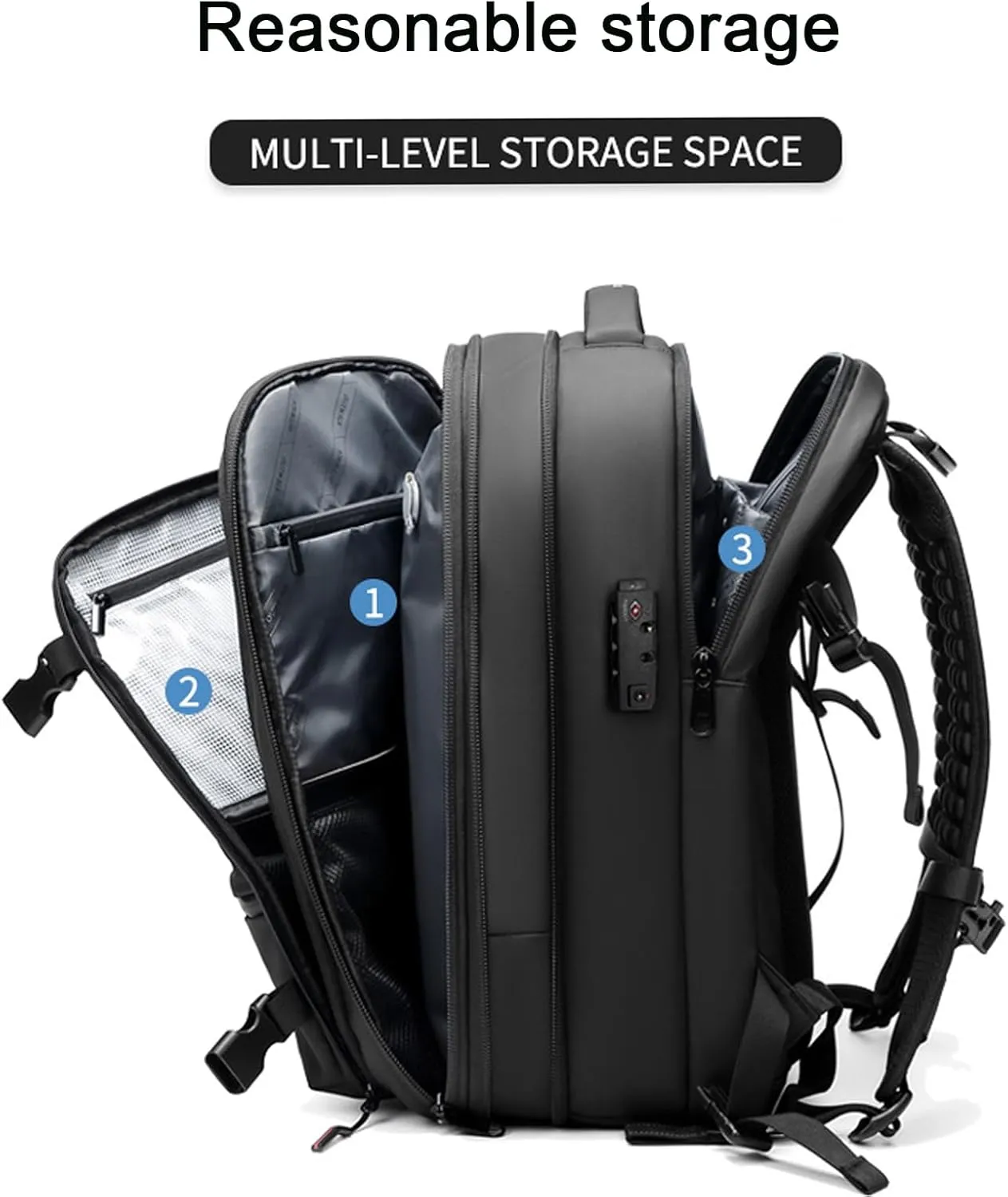 Ezyvac Rucksack, Easyvacpac Backpack, 60L Expandable Vaccage Bag Water Resistant, Anti Theft Vacuum Back Pack (Blue)