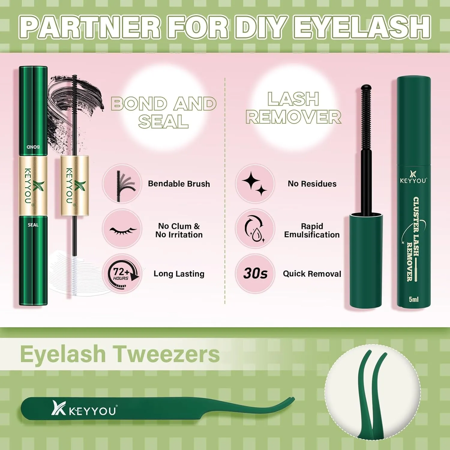 Fairy Brown Lash Clusters Kit Lash Extension Kit D Curl 144Pcs Eyelash Extension Kit Wispy Natural Invisible Band Lash Kit with Waterproof DIY Lash Extension Kit at Home(Fairy Brown-D-8-18MIX)