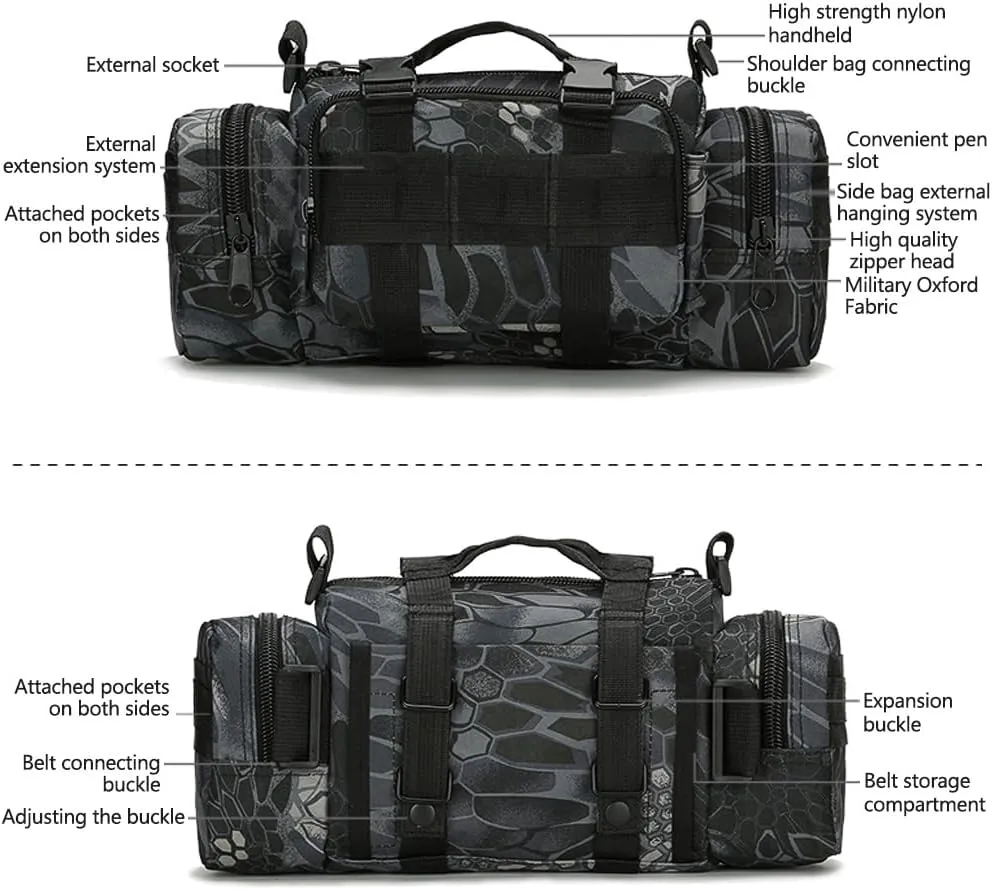 Fanny Deployment Bag Tactical Waist Pack Small Sling Pack Hand Carry Handlebar Bag (ACU Digital)