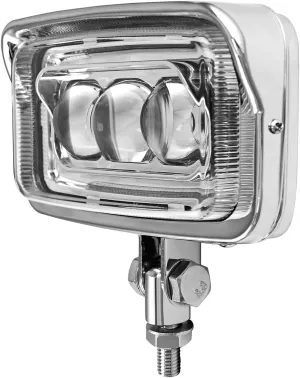 FATECIM 6.5" x 3.5" Vintage Motorcycle Square LED Headlight Hi/Lo Beam Retro Rectangular Headlamp with Visor Bottom Mount Universal For Harley Cruiser Bobber Chopper Yamaha Honda Cafe Racer Chrome